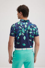 Botanica Golf Polo in Turquoise on Navy